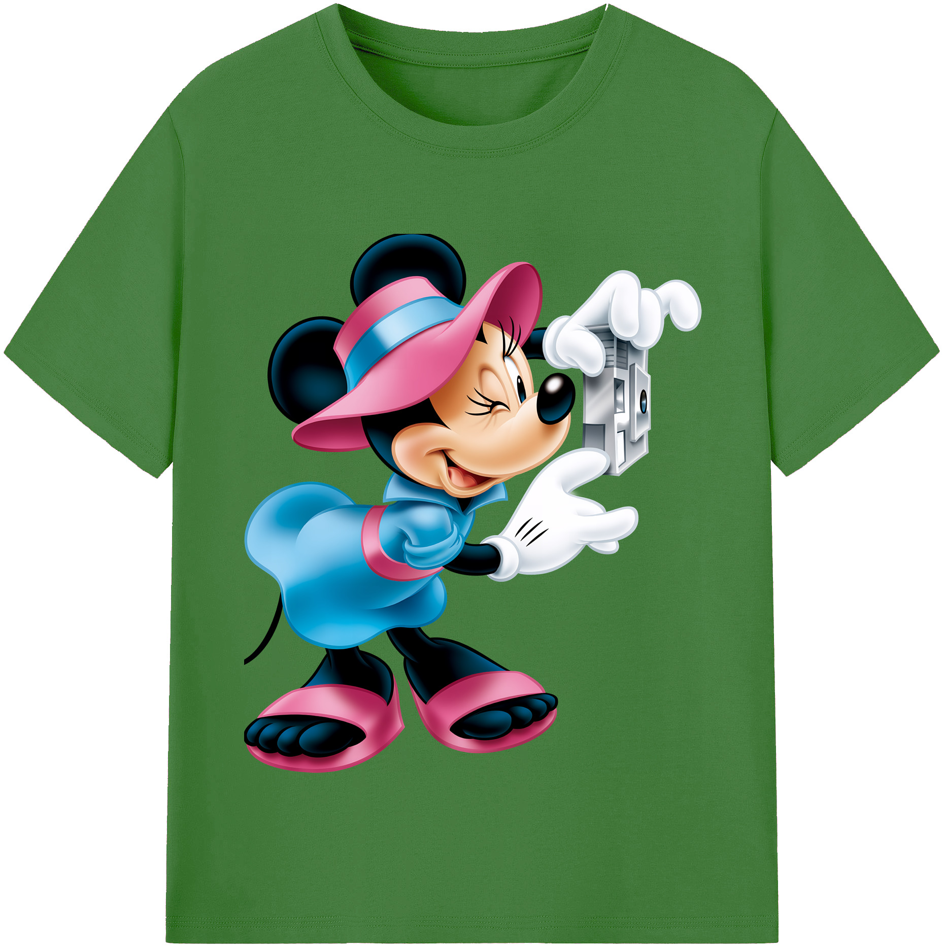 （画像用） ミッキーマウス Mickey Mouse レディースカジュアルプリントTシャツ（綿100％）